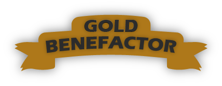 A Ribbon that says Gold Benefactor